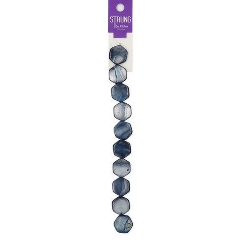 Hexagon Shape Shell Strung Beads